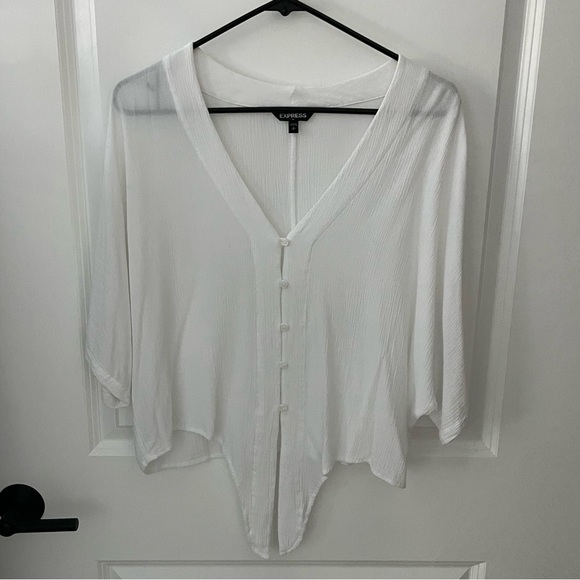 Express Tie Front Flowy Shirt Sz. S - Picture 4 of 6